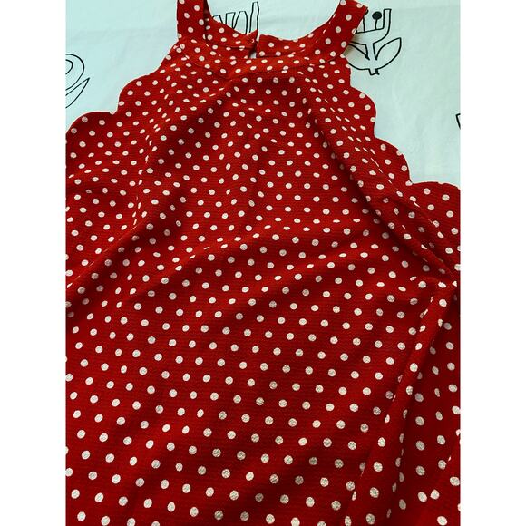 Monteau Los Angeles Red and White Polka Dot Top - Picture 3 of 5